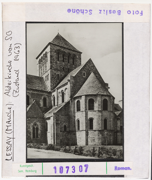 Vorschaubild Lessay: Ehemalige Abteikirche, von Südosten, Zustand 1963 